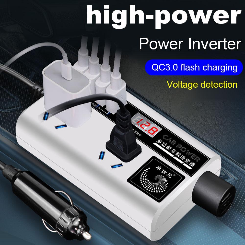 200W Car Inverter DC 12/24V To AC 220V Converter Outlets Adapter USB 4 Power Inverter Universal Y8B3