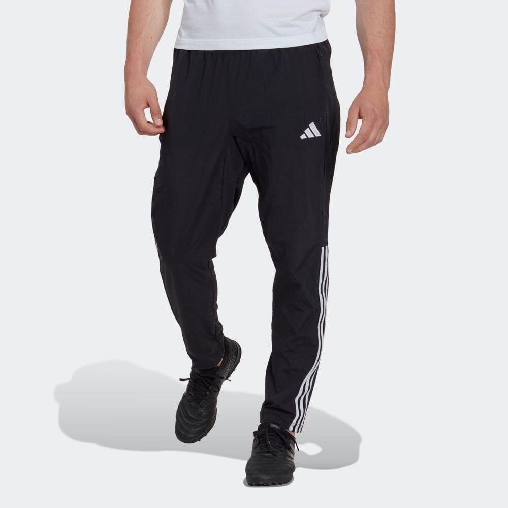 Adidas Logo Print Striped Elastic Waist Sports Pants Retro Long Pants Men Bottoms Black HI3055