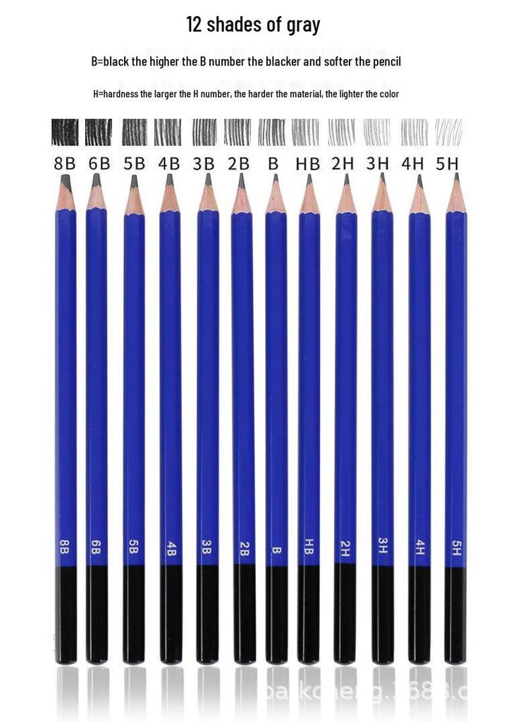 33-Piece Sketch & Charcoal Pencil Art Set with Gift Box