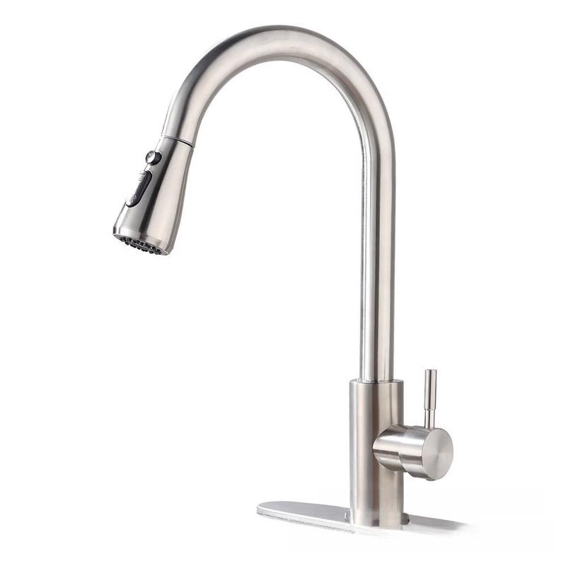 

Chuangjing Pin 304 Stainless Steel Pull-Out Kitchen Faucet