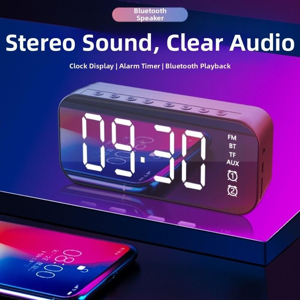 Portable Bluetooth Speaker Digital Display Digital Clock Wireless Charging Clock  Nightstand