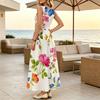Sleeveless A-Line Maxi Dress,Lightweight Fresh Style Versatile Tank Dress for Daily Commute,Casual Wear & Vacation