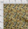 oneOone Cotton Poplin Dark Mustard Fabric Abstract Floral Quilting Supplies Print Sewing Fabric By The Yard 42 Inch
