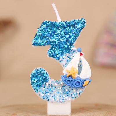 Sailing Number Birthday Candle Cake Party Decoration First Birthday Handmade Candle 0-9