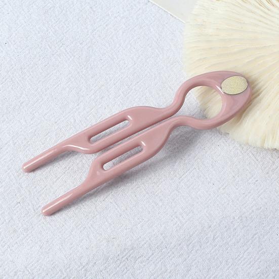 Plastik Saç Çubuğu U Şekilli Tasarım İnsancıllaştırılmış Saç Çatalı Arka Kafa Kadın Saç Bakım Aracı Saç Aksesuarı
