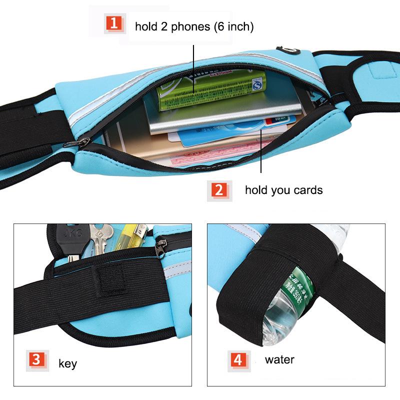 Running Belt Waist Bag With Water Bottle Holder Sports Fanny Pack Women Men Hydration Phone Holder Pouch