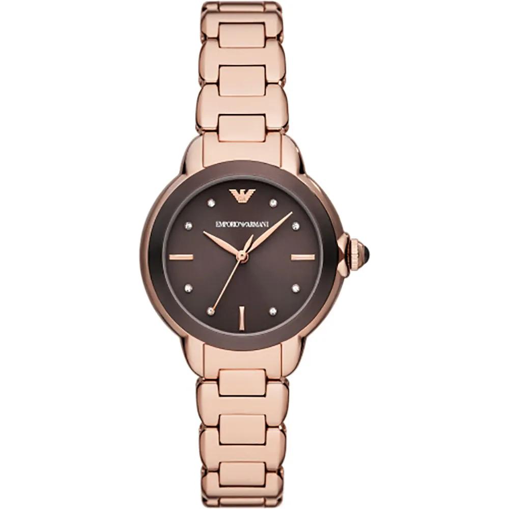 Emporio Armani Mia Brown Rose Gold Stainless Steel Ladies Quartz Watch AR11570 коричневый