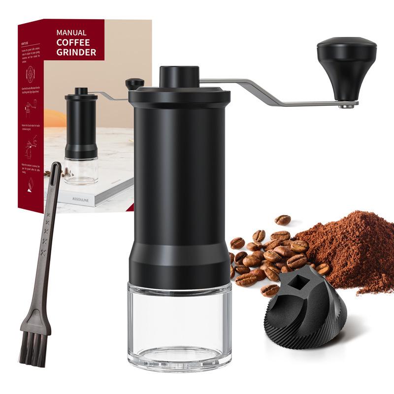 Hand-Crank Ceramic Coffee Grinder with Glass Bean Hopper