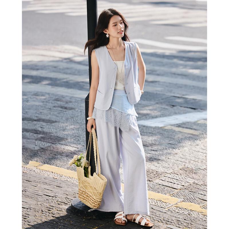 TERRE BLEUE Women s Summer Breathable Sleeveless Two-Piece Set L