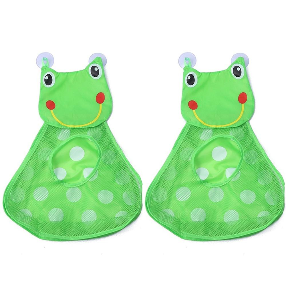 With Suction Cup Frog Mesh Net Bag Hanging Bath Game Bag Kid Basket Bathroom Organizer  Doll
