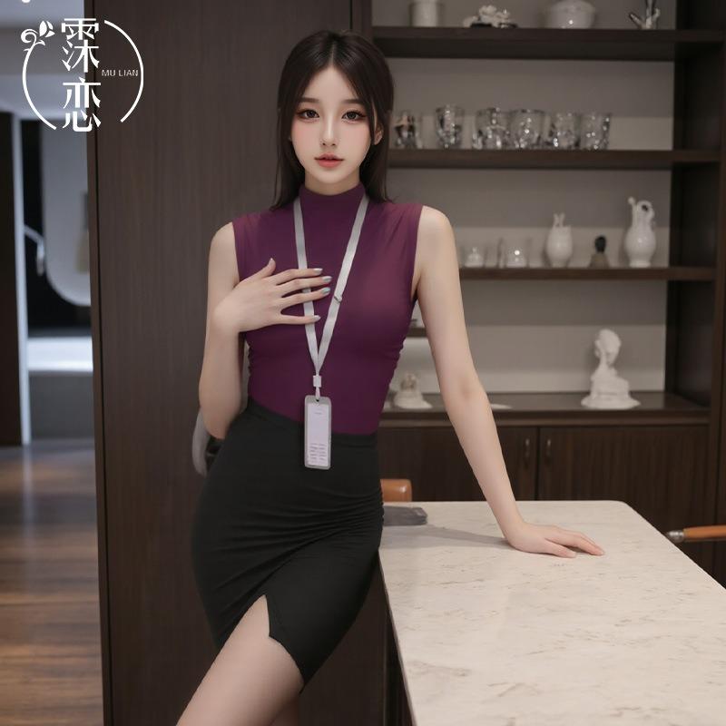 Sex underwear sexy female secretary uniform hip skirt pure desire robe temperament royal sister high waist skirt
