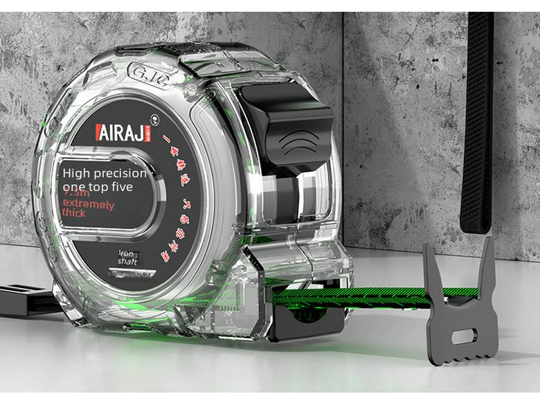 High-Precision 5m/10m Double-Sided Fluorescent Tape Measure - Wear-Resistant, Hardened Steel Ruler for Household Use