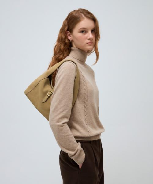 Depound Suede Mini Buckle Bag [Beige]