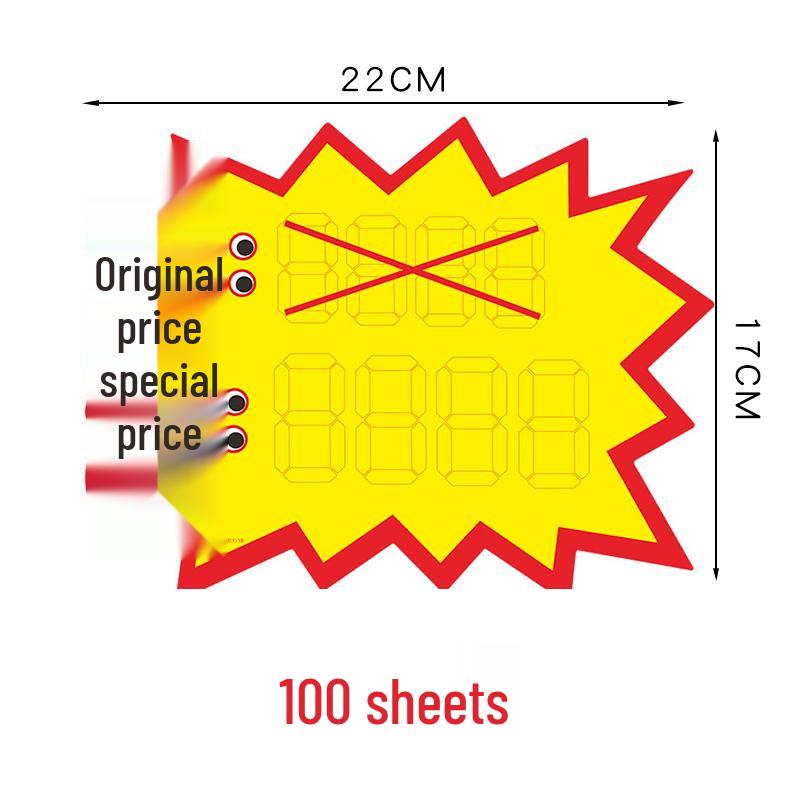 Extra Large Price Tag Promotion Card for Supermarket Displays