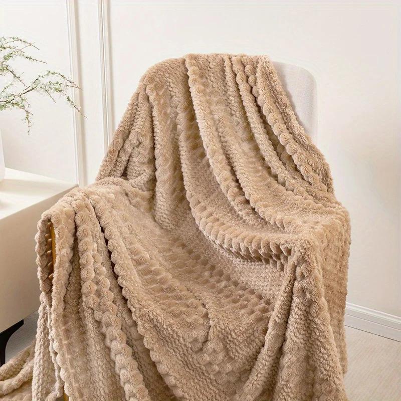 Man Womens Solid Color Check Four Seasons Blanket Soft and Comfortable Bed Blanket Sofa Blanket Suitable for Home Travel