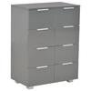 VidaXL Buffet Gris brillant 60x35x80 cm Aggloméré