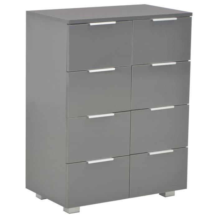 VidaXL Buffet Gris brillant 60x35x80 cm Aggloméré