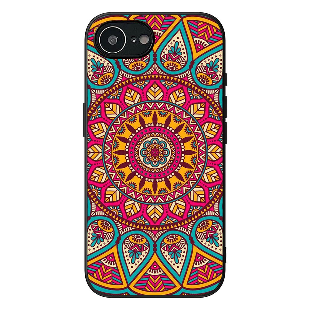 Mandala Texture Rose Flower Phone Case for Apple iPhone 16 17 Air 14 15 Pro Max Plus 16+ 16E 14+ ProMax Protective Cover