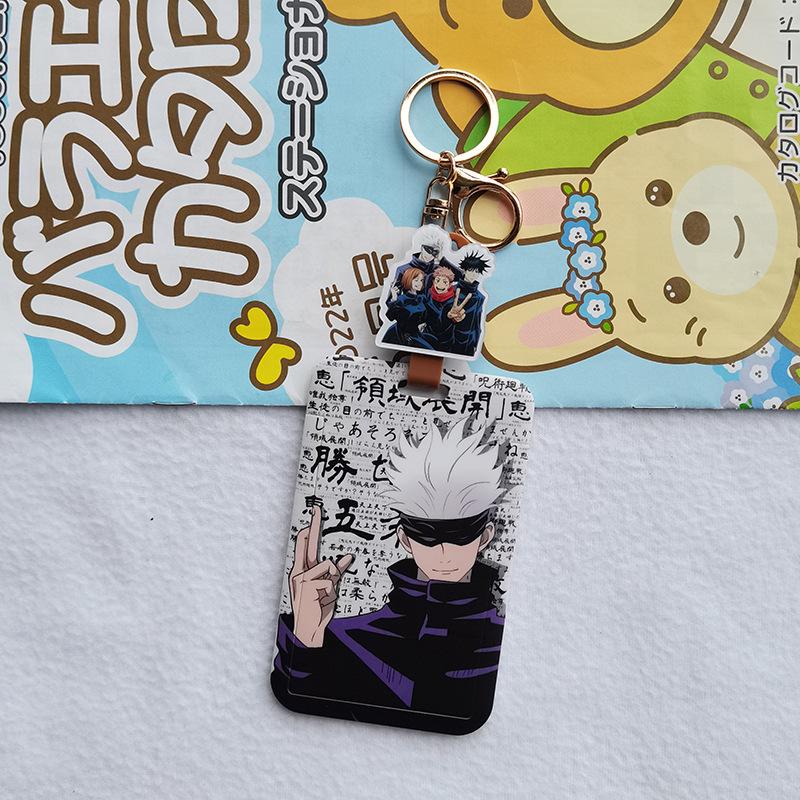 Card Sleeve Plastic Sliding Cover Student School Card Meal Card Badge Cartoon Work Permit Card Sleeve Wind Pendant