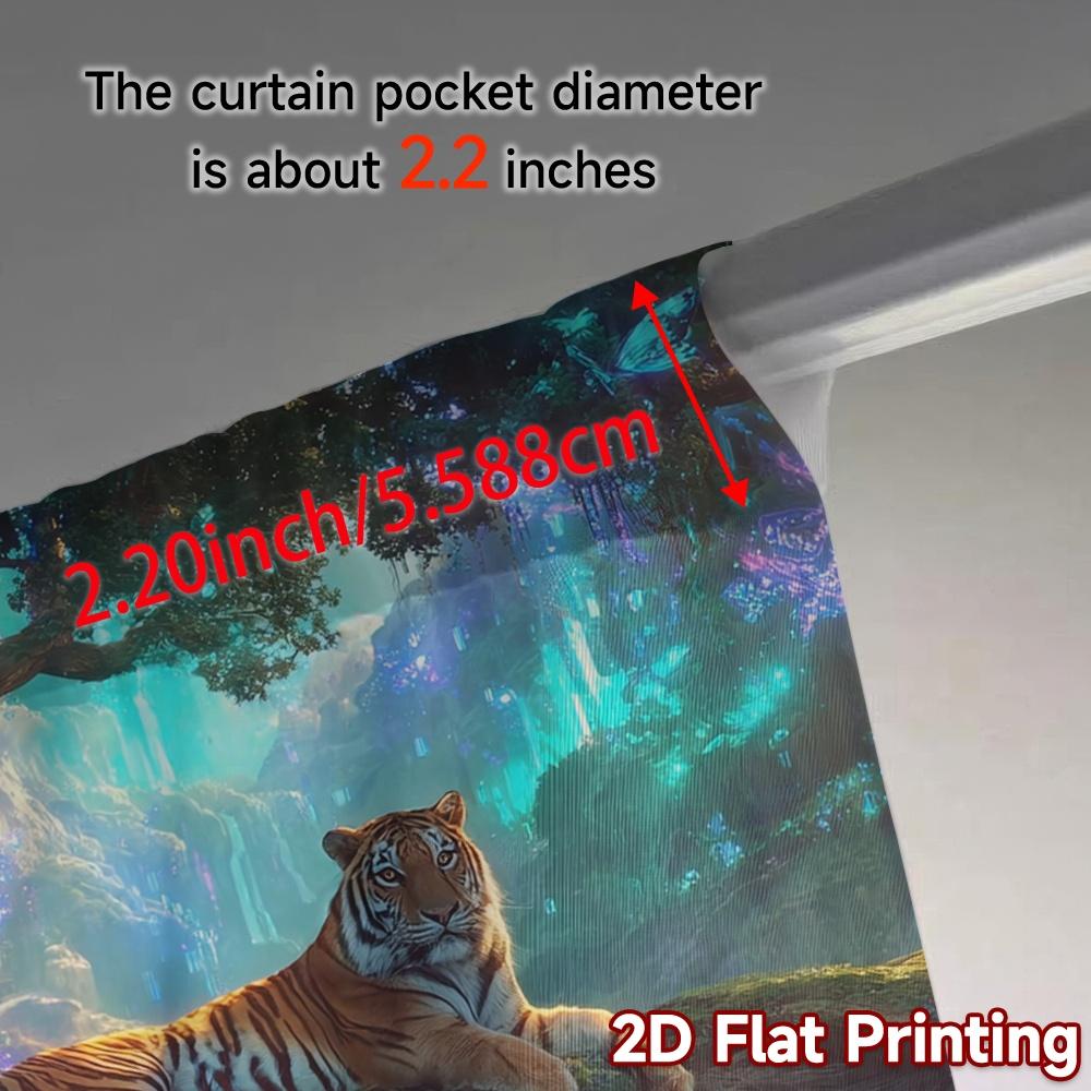 2pcs, 2D FLAT PRINTING Curtains (Without Rod) MysticTiger Fashionable Chic Curtains 100% Polyester Curtains Outdoor Decorations