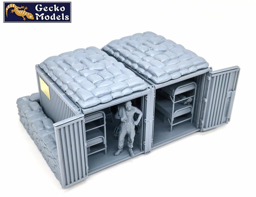 Gecko Model Scale US Military Base Container Barracks Vietnam Plastic Model Kit GEC35GM0116 1/35 (Scenery)
