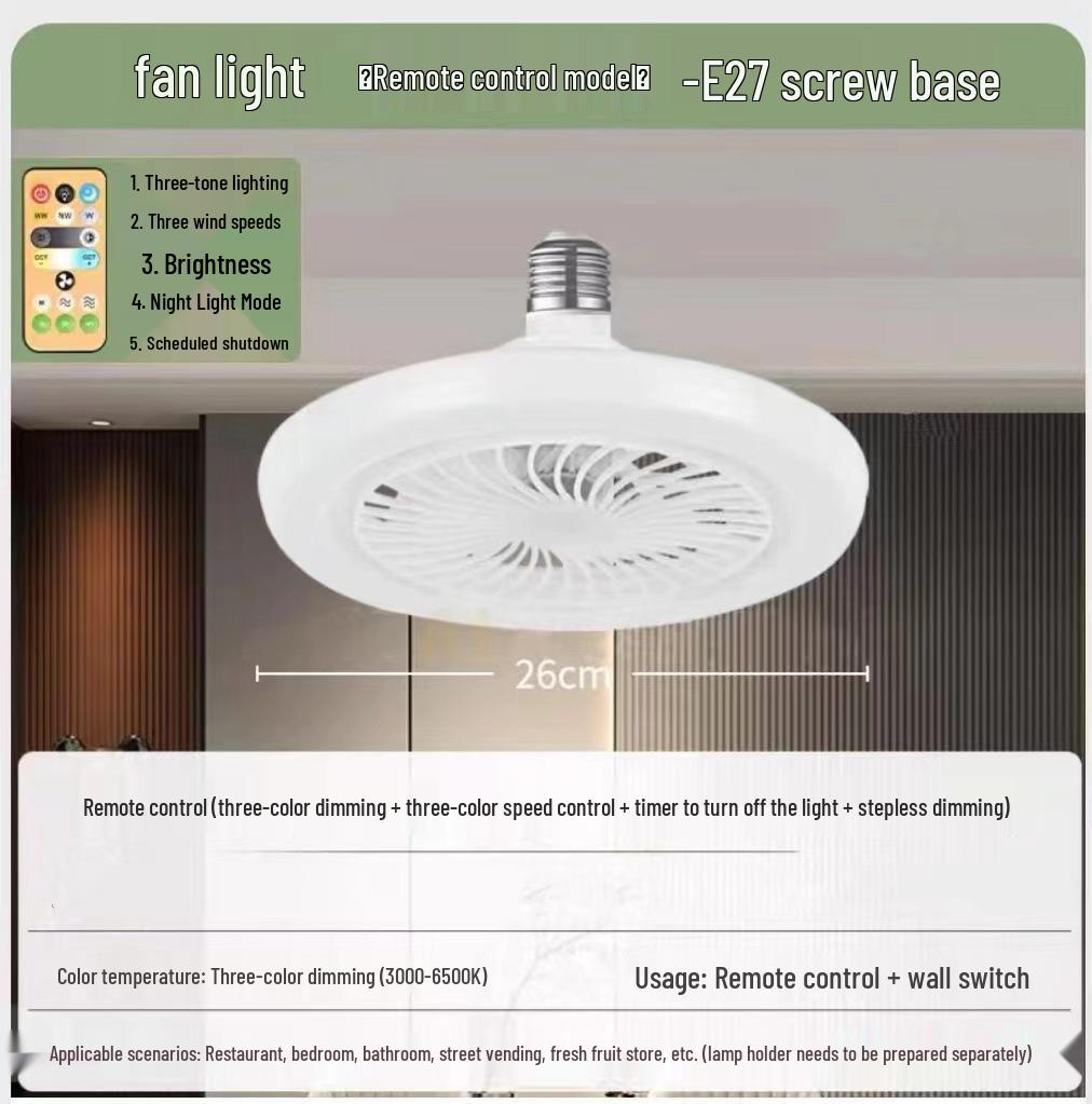 E27 Deckenventilatorleuchte: Leise, Leistungsstark für Schlafzimmer oder kleine Restaurants