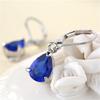 Damenohrring Geschenk Neuer Schmuck Kristall Wassertropfen Creolen Hängende Ohrringe Geschenk für Feiertag Geburtstag Party Weihnachten Xmas (Blau Einheitsgröße)