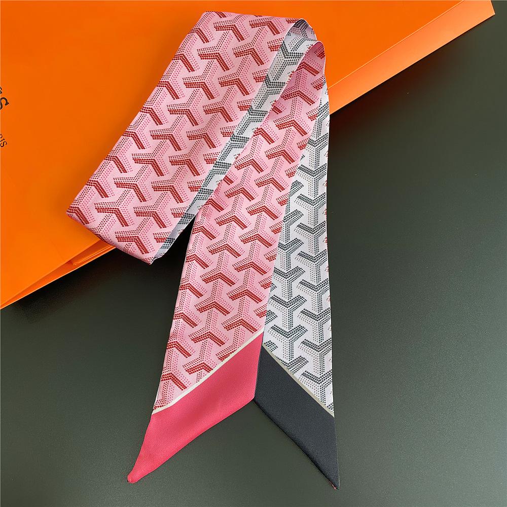 

Весенняя новинка для женщин Y-образная повязка на голову, маленький шарф, маленький шарф, обернутая ручка для сумки, лента 5*90cm розовый