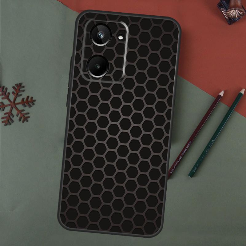 Carbon Fibre Futuristic Neon Case For Realme C75 C65 C67 C71 C63 C61 C55 C51 C53 C35 11 12 13 14 15 Pro Plus GT6 GT7 Pro