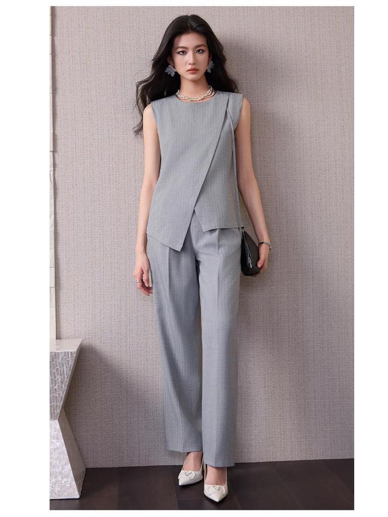Women's Irregular Vest Two-Piece Set - Spring/Summer High-End Fashion