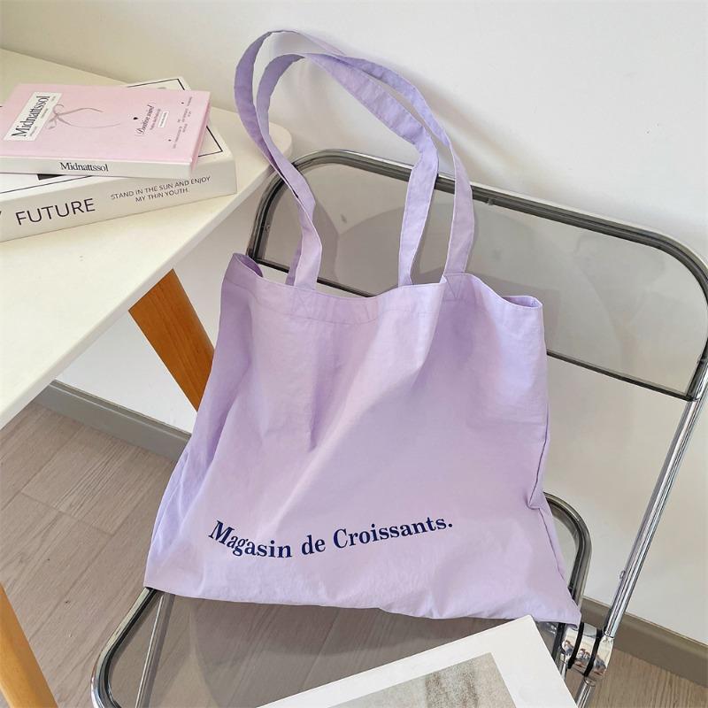 1 Large-capacity Canvas Tote Bag Women's Bag Student Class Shoulder Bag Printed Cloth Bag Simple Schoolbag