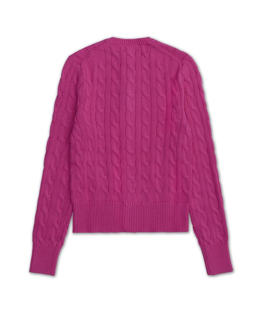 Polo Ralph Lauren Cable Knit Cotton Crew Neck Cardigan - Pink