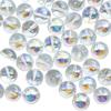 Aurora Iridescent Glass Seed Beads 4-10mm: Super Shiny, Transparent Round/Saucer Beads for DIY Jewelry & Crafting.
