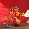 Artificial Pomegranate & Persimmon Tree, Perfect for Spring Festival or New Year Decor in Living Room, Entrance, or TV Cabinet.