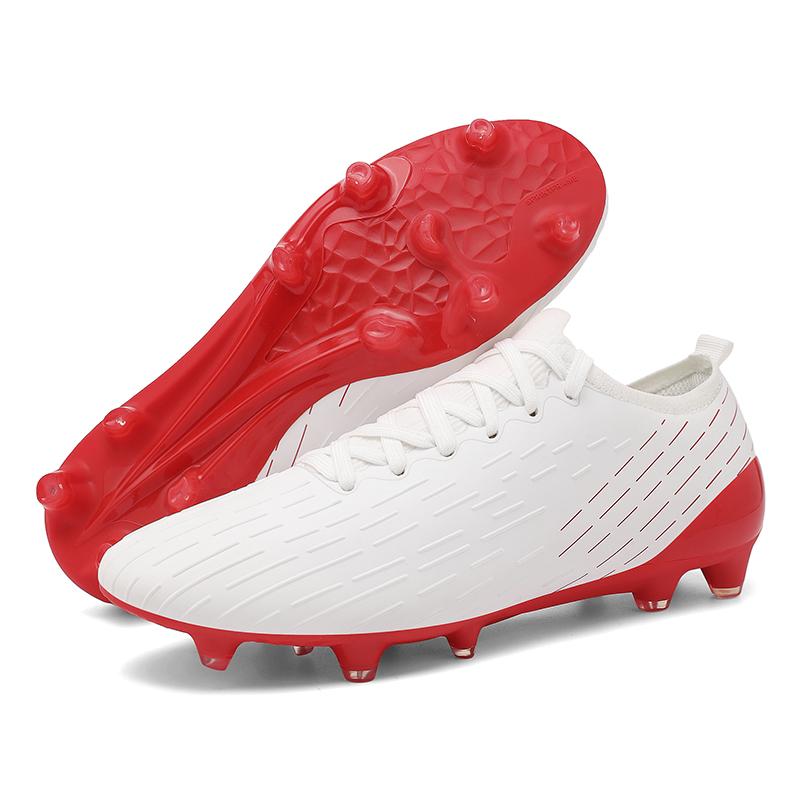 

High Ankle Football Footwear for Men Spring Autumn Male Long Spikes for Outdoor Activity Sports Training Sneakers 41 красный