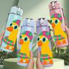 1PC Colorful Duck Cartoon Character 750ml Color Plastic Sports Water Bottle Leakproof Flip Straw Lid Suitable for Sports Office Home Use
