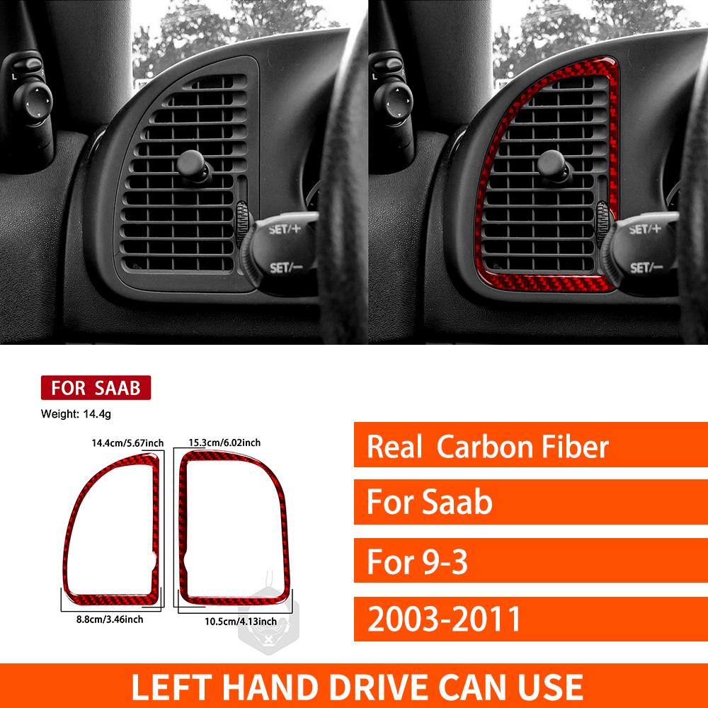 For Saab 9-3 2003-2011 Real Carbon Fiber Sticker Trument Air Conditioning Vent Panel Car Accessories Interior Decorative
