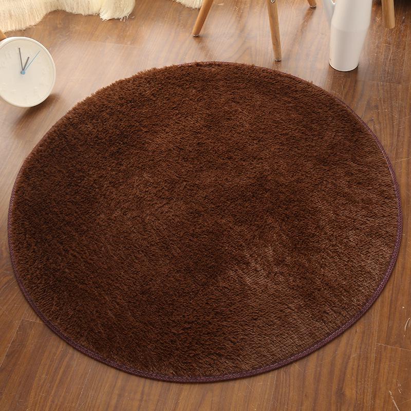 Silk Wool Round Rug Carpet Living Room Bedroom Bedside Floor Mat Tender Comfortable Simple Daily Warmth Various Colors Aesthetic