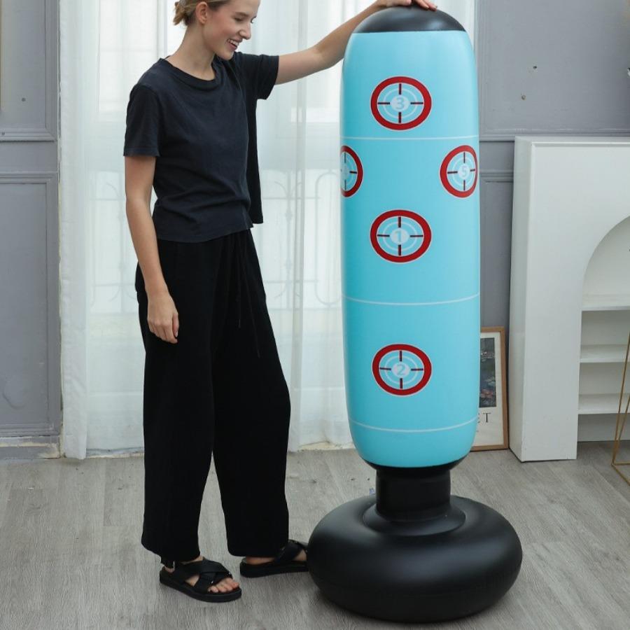 1.6m PVC Inflatable Toys Vertical Target Boxing Fight Training Boxing Column Indoor Outdoor Inflatable Fitness Equipment About 160cm синий