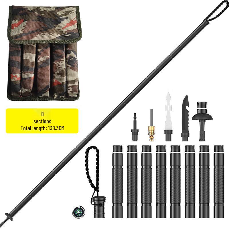 XunJian 8-Section Aluminum Alloy Tactical Trekking Pole