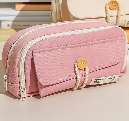 Japanese Style Large Capacity Pencil Case Stationery Case Minimalist Student Stationery Bag