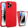 360 Case - EF CONNECTION - for iPhone 14 Pro Max - Red - Full Protection - Anti-Scratch - Wireless Charging