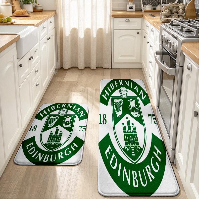 Hibs Flannel Kitchen Mat Christmas Soft Area Rug Non Slip Floor Carpet Home Decoration