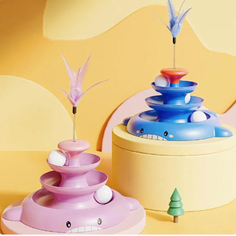 

Пернатый съемный поворотный стол башни PP Puzzle Pet Supplies Котенок Интерактивный ролик Игрушка Кошка