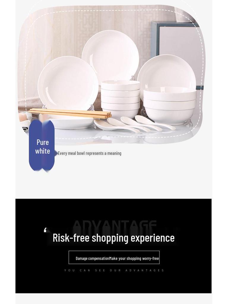 2026 Stylish 8-Piece Dinnerware Set: Plates, Bowls & Chopsticks for Student Dorms
