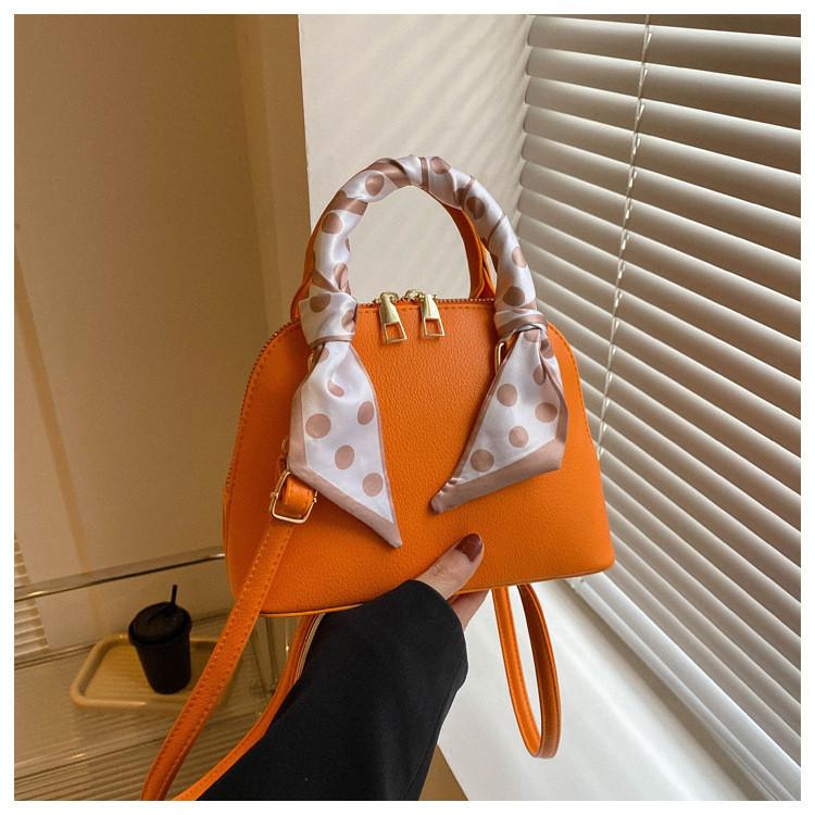 Trendy Shell Shape Pu Handbag For Women 2023 Summer Urban Minimalist Crossbody Bag оранжевый