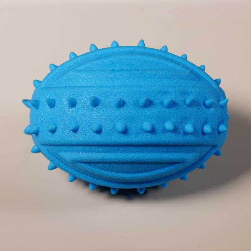 Dog Chew Toy Tpr Squeaky Rugby Ball For Large Medium Small Dogs
