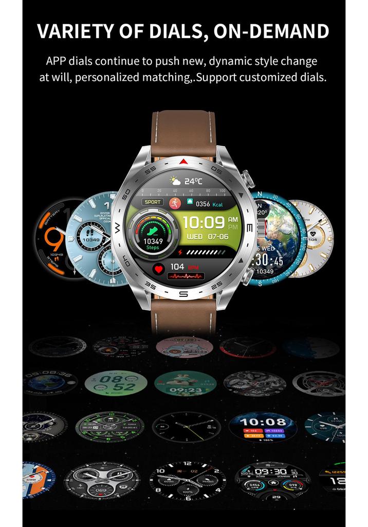 Smartwatch with TWS Bluetooth Earbuds, 1.52'' IPS Screen, Wake-Up Feature, Dual Call, AI Voice T95