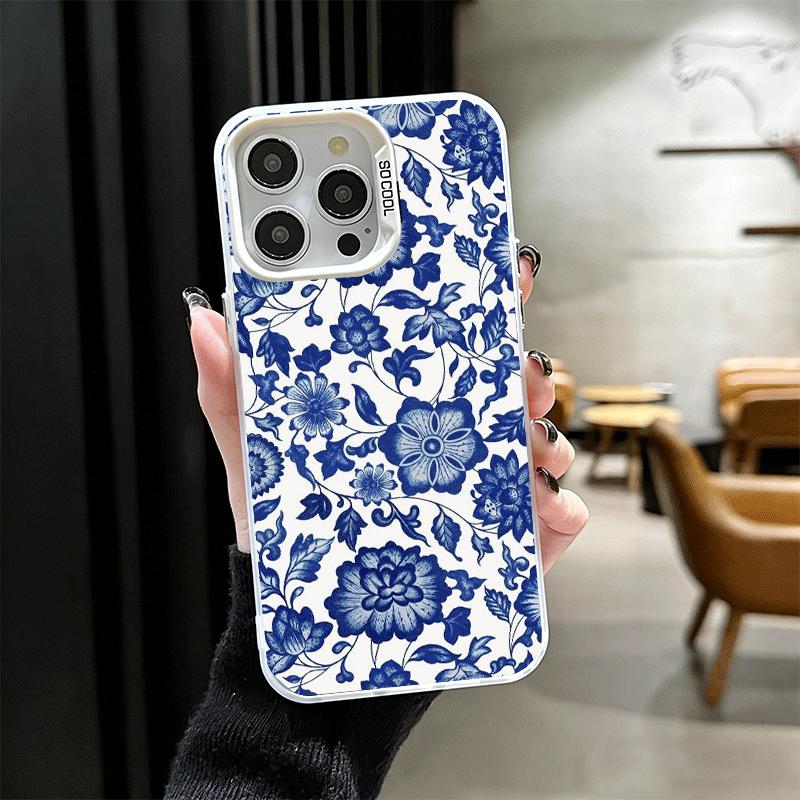 Blue And White Porcelain Pattern Soft Phone Case for iPhone 15 16 17 Pro Max 17Air 16E 14 Plus 13 12 Mini Shockproof Cover Back