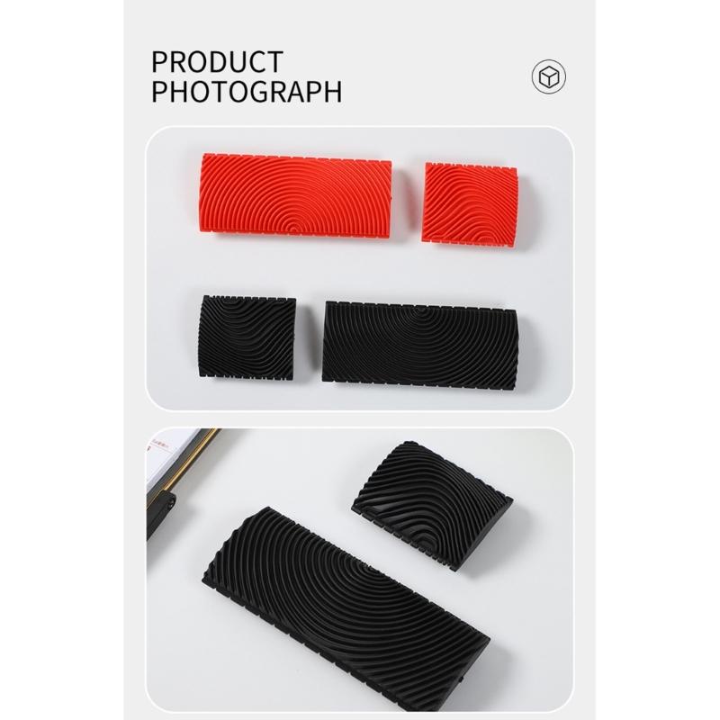 Safe Textured Paint Roller With Ergonomic Handle For Home Decoration Realistic Wood Effect Coating Tool